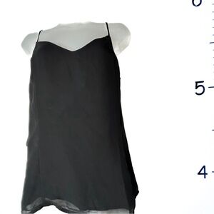 Lily‎ White Black Blouse w/Wrap Around & Spaghetti Straps Medium